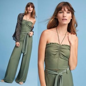 Maeve Sunset View Moss Green Halter Top S Anthro